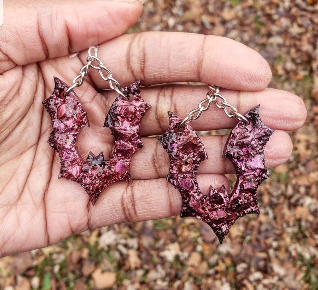 Druzy bat earrings