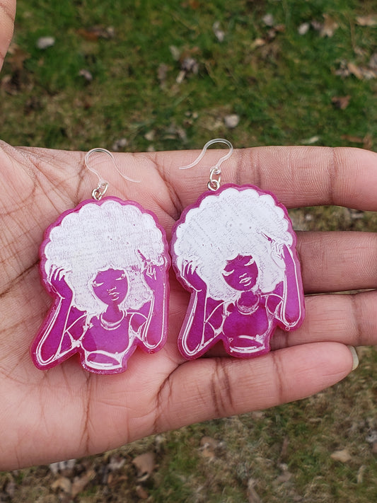 Afro girl earrings