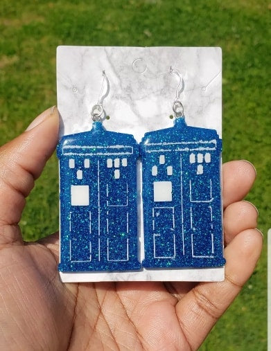 Phone booth earrings