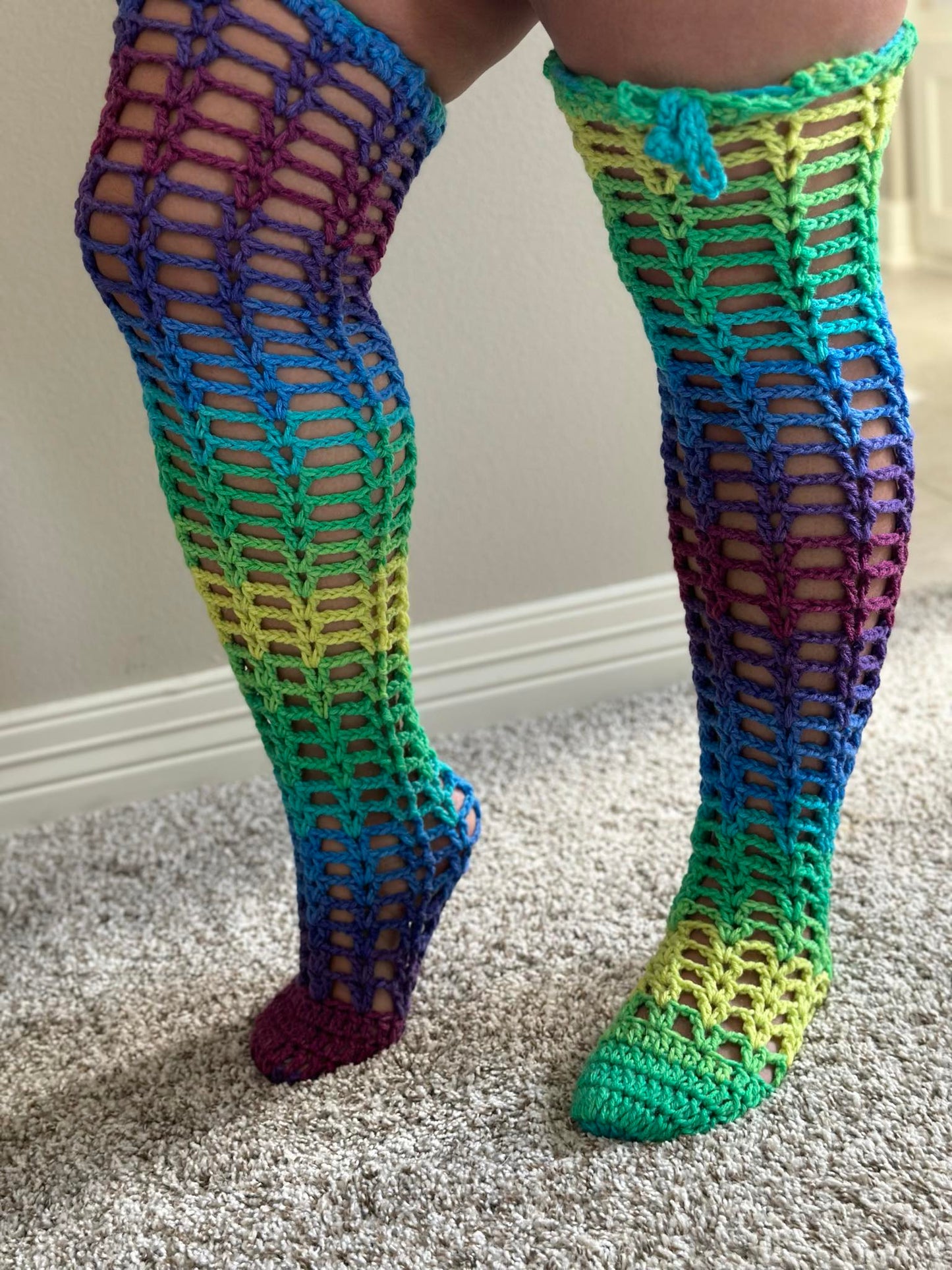 Crochet thigh highs