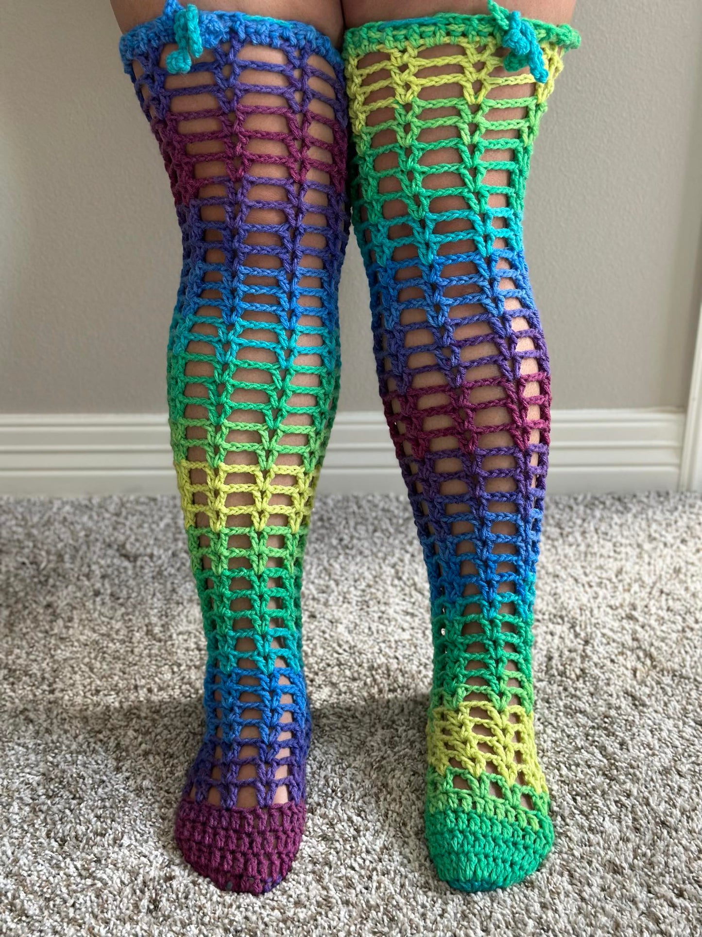 Crochet thigh highs